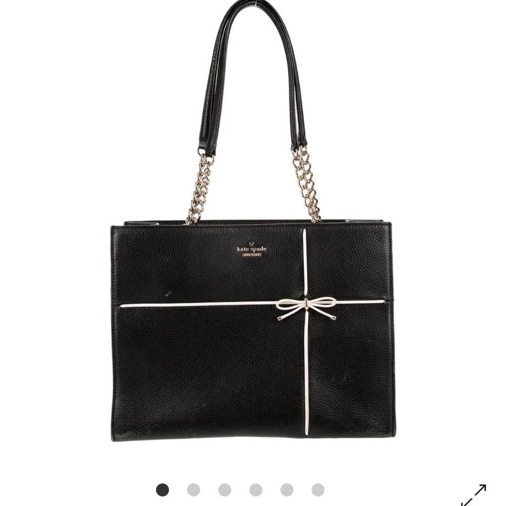 Kate Spade Black Tote with White Ribbon Detail